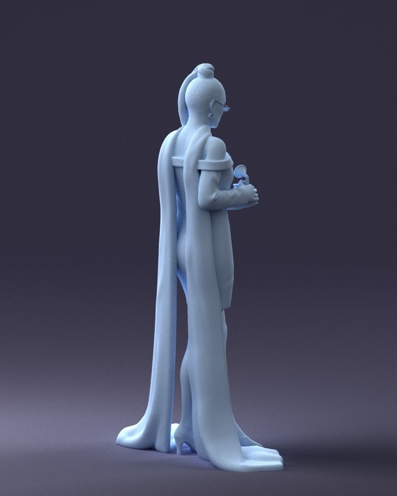 000338 Elegant Woman Holding Award 0218 3dp 3D print model_6