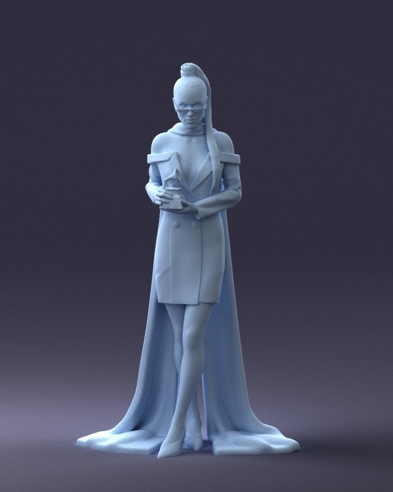 000338 Elegant Woman Holding Award 0218 3dp 3D print model_0