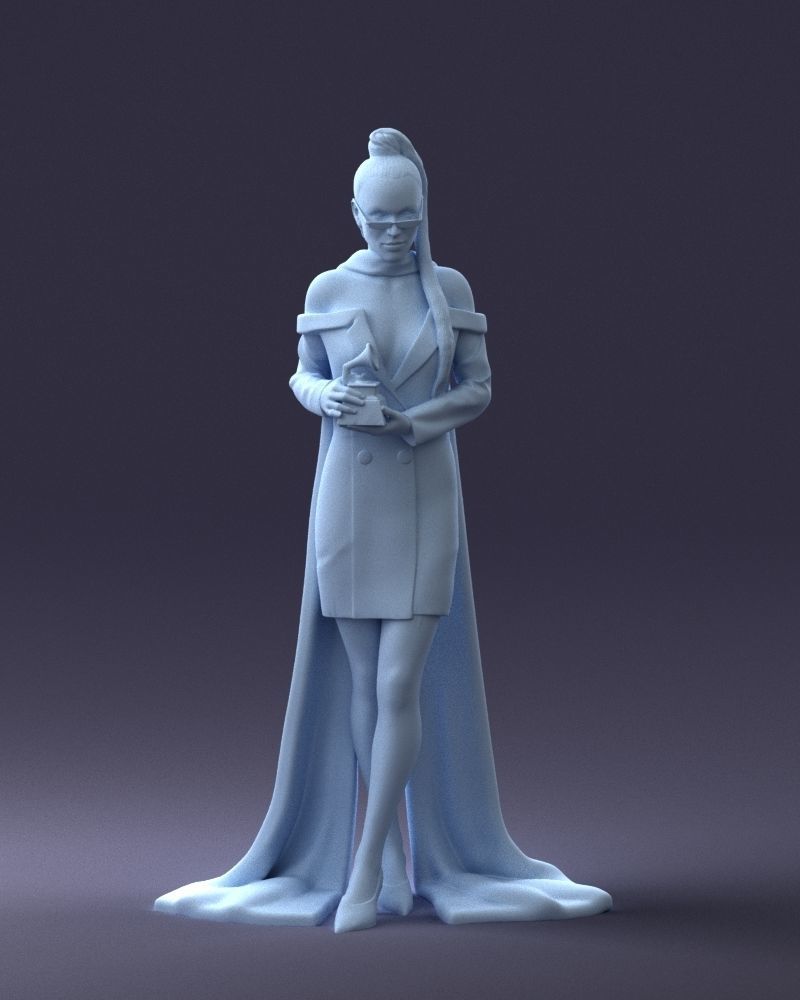 000338 Elegant Woman Holding Award 0218 3dp 3D print model_2
