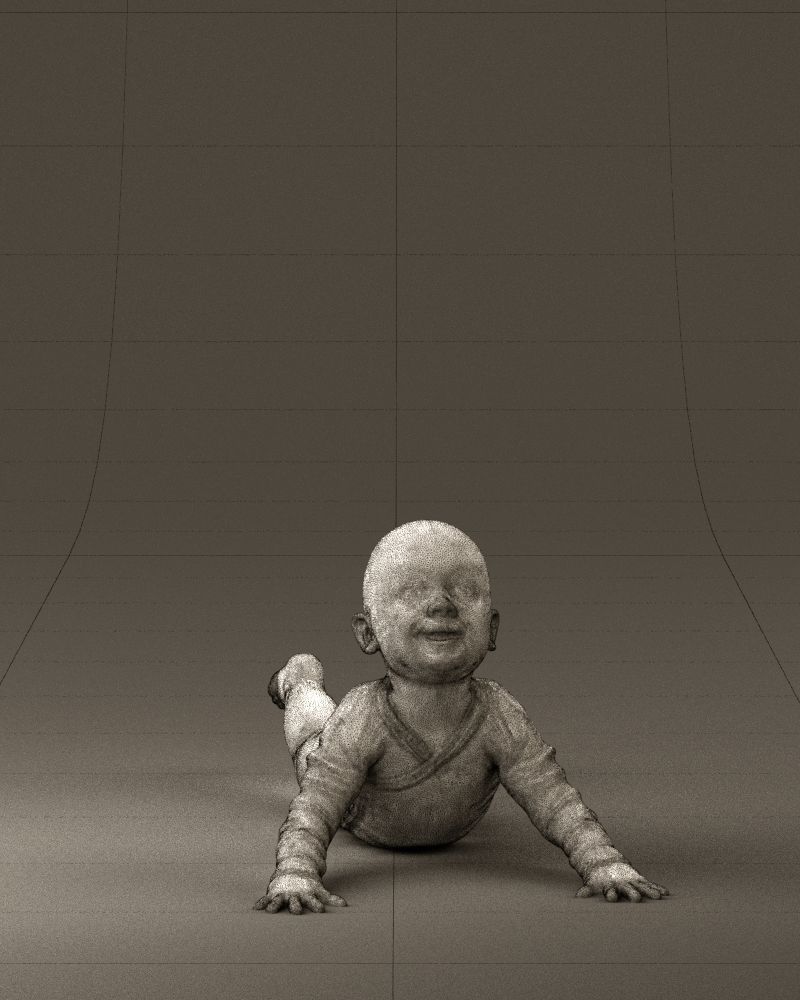 Baby in stripped suit 0587 3D model_35