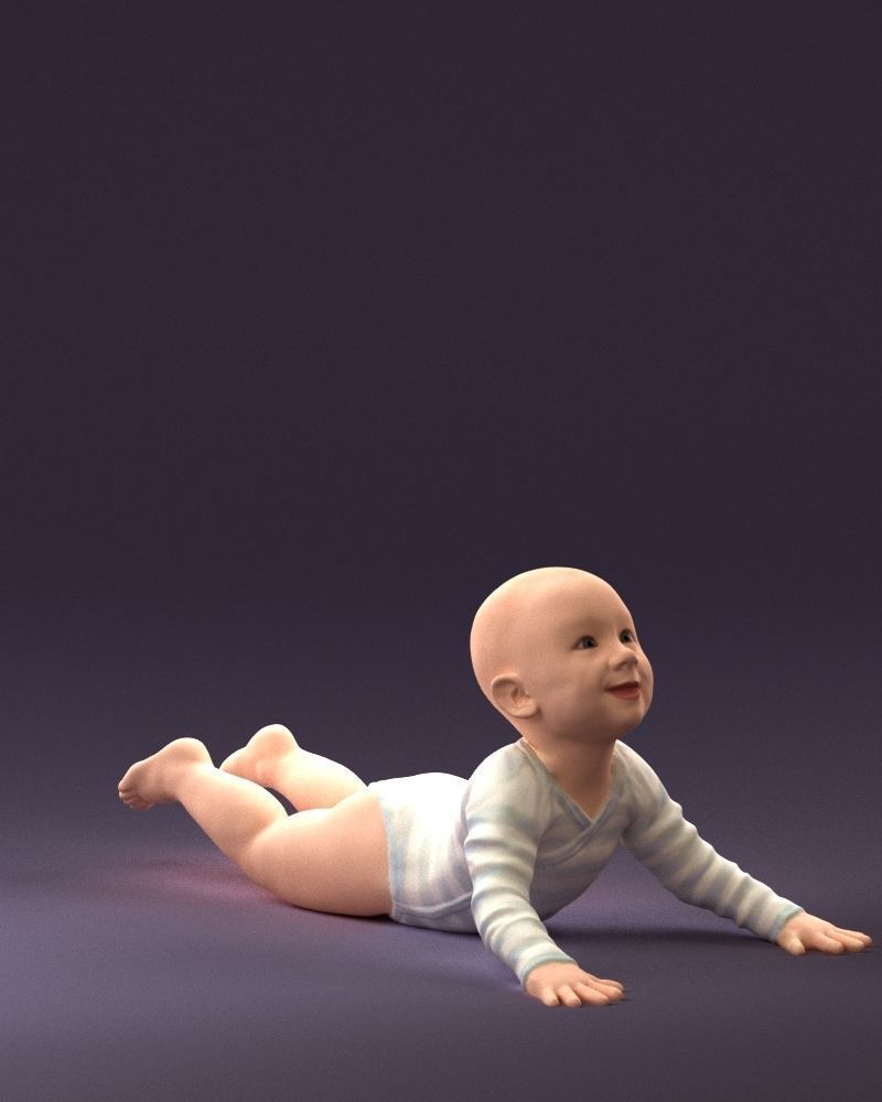 Baby in stripped suit 0587 3D model_6