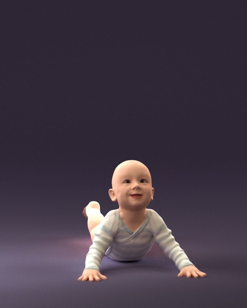 Baby in stripped suit 0587 3D model_33