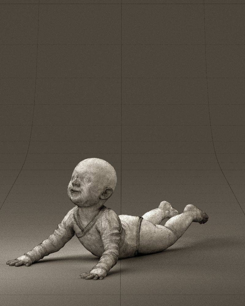 Baby in stripped suit 0587 3D model_29
