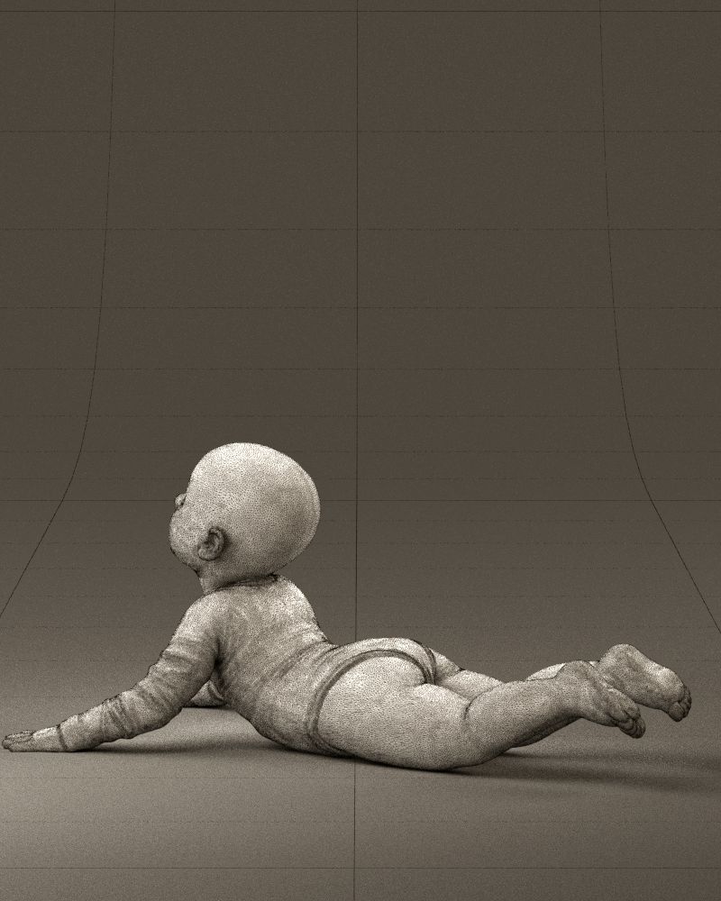 Baby in stripped suit 0587 3D model_23