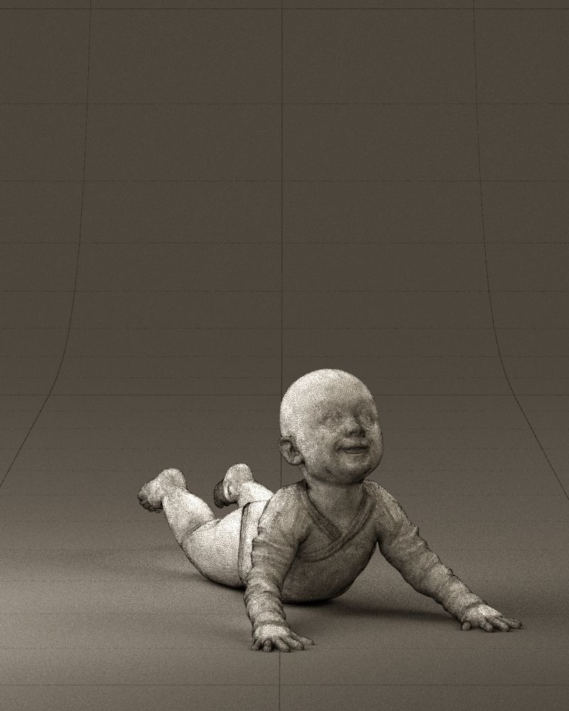 Baby in stripped suit 0587 3D model_5