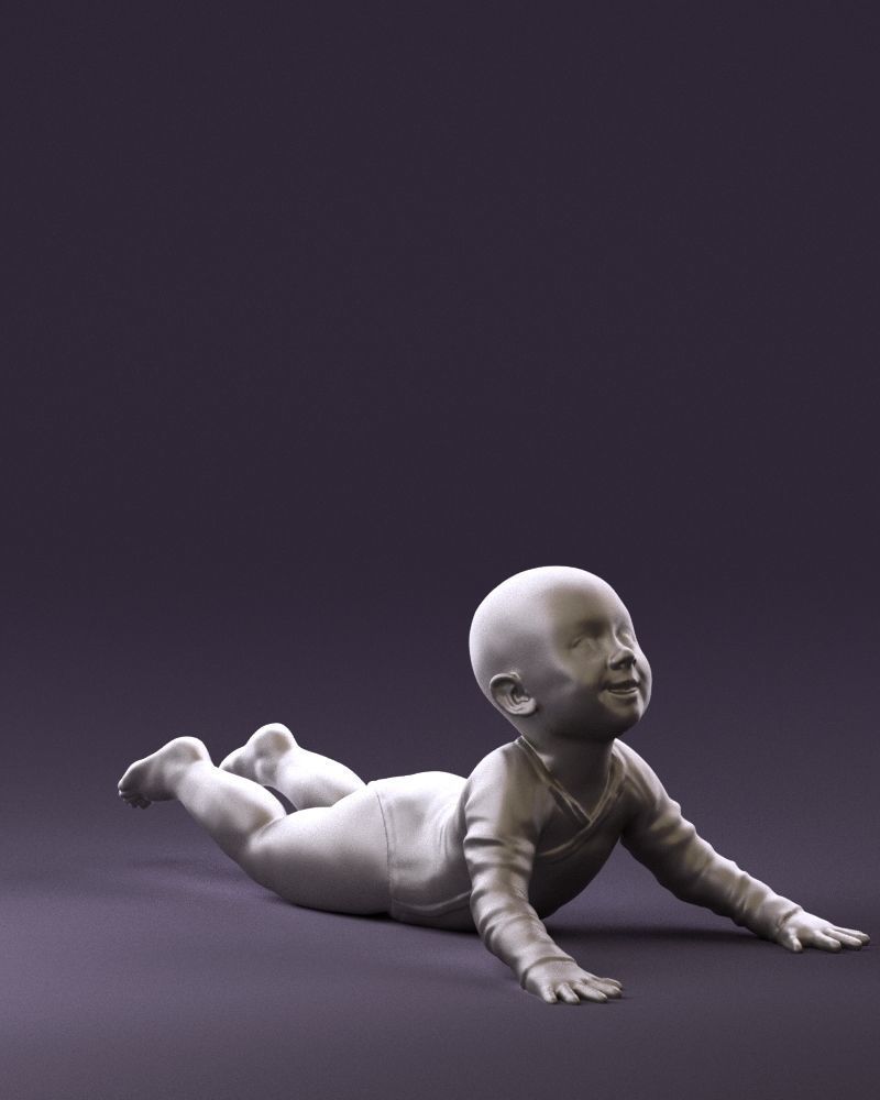 Baby in stripped suit 0587 3D model_7