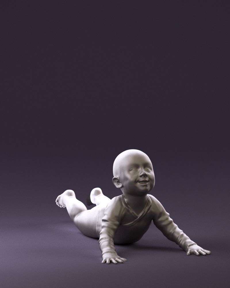 Baby in stripped suit 0587 3D model_4
