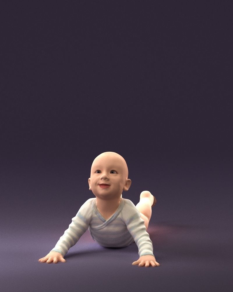 Baby in stripped suit 0587 3D model_30