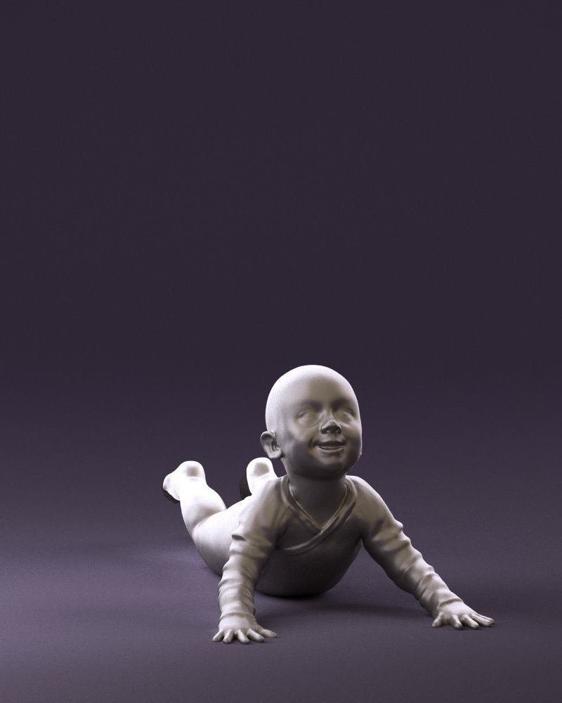 Baby in stripped suit 0587 3D model_1