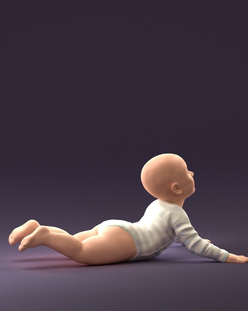 Baby in stripped suit 0587 3D model_12