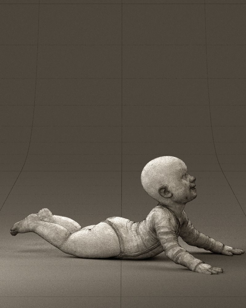 Baby in stripped suit 0587 3D model_11