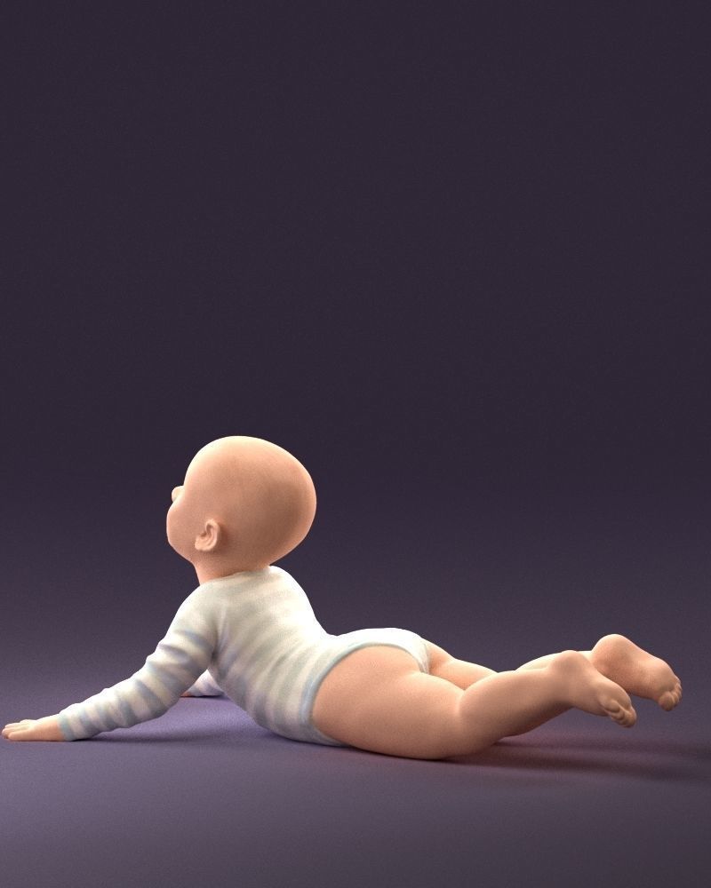 Baby in stripped suit 0587 3D model_21