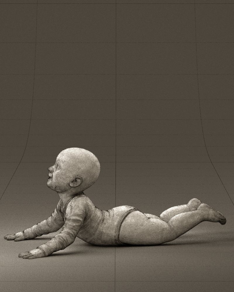 Baby in stripped suit 0587 3D model_26