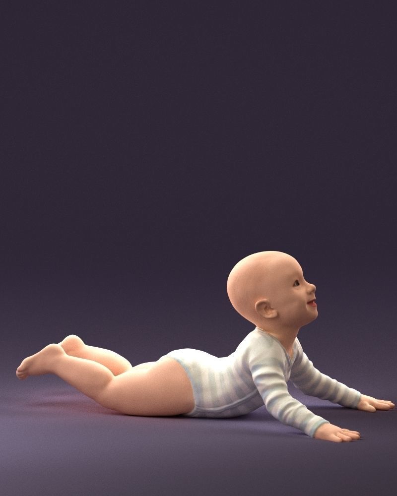 Baby in stripped suit 0587 3D model_9