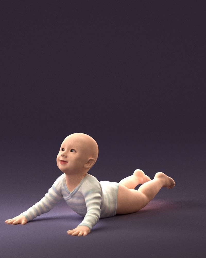 Baby in stripped suit 0587 3D model_27