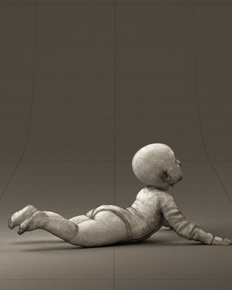 Baby in stripped suit 0587 3D model_14