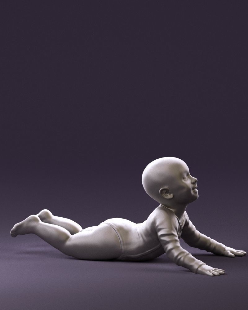 Baby in stripped suit 0587 3D model_10