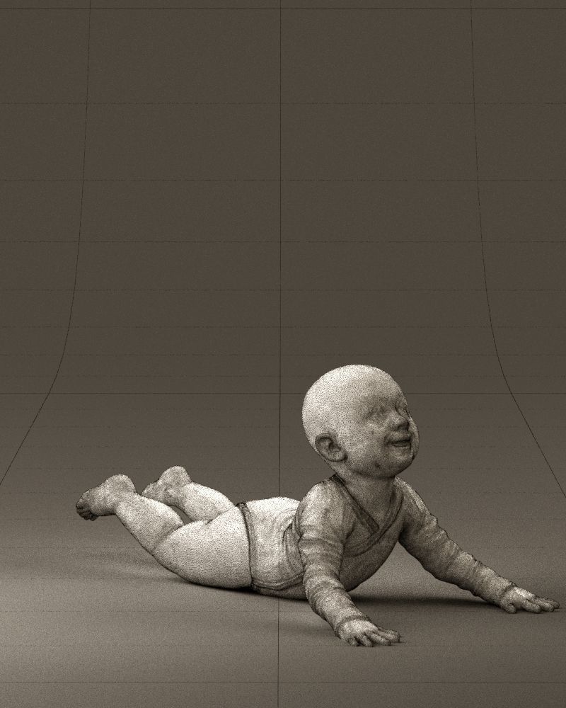Baby in stripped suit 0587 3D model_8