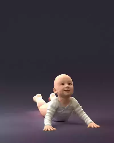 Baby in stripped suit 0587