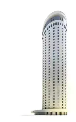 White Tube Shaped Skyscraper