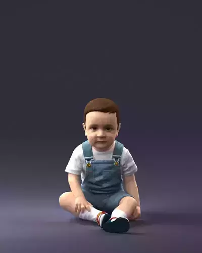 000139 Sitting Baby Boy 0618 3D model