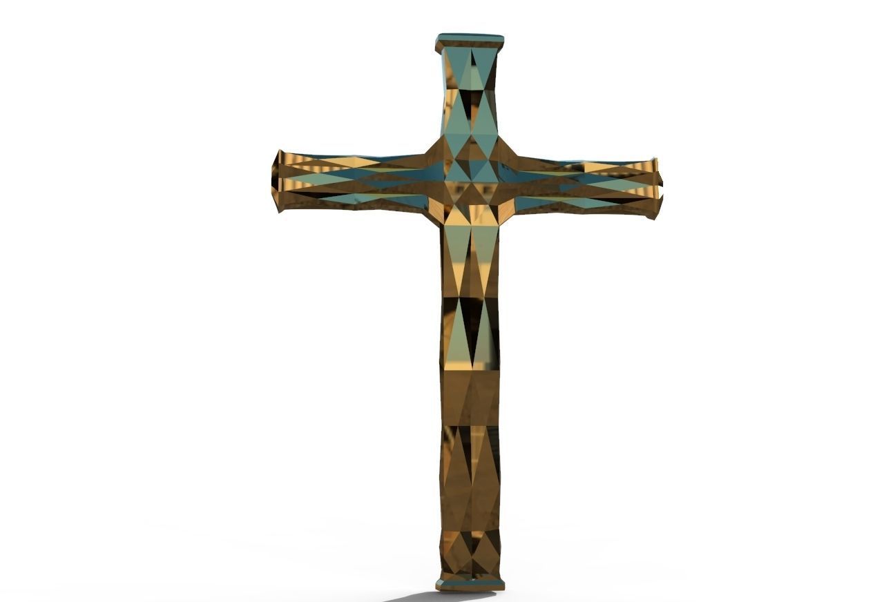 geometric cross 3D print model_20