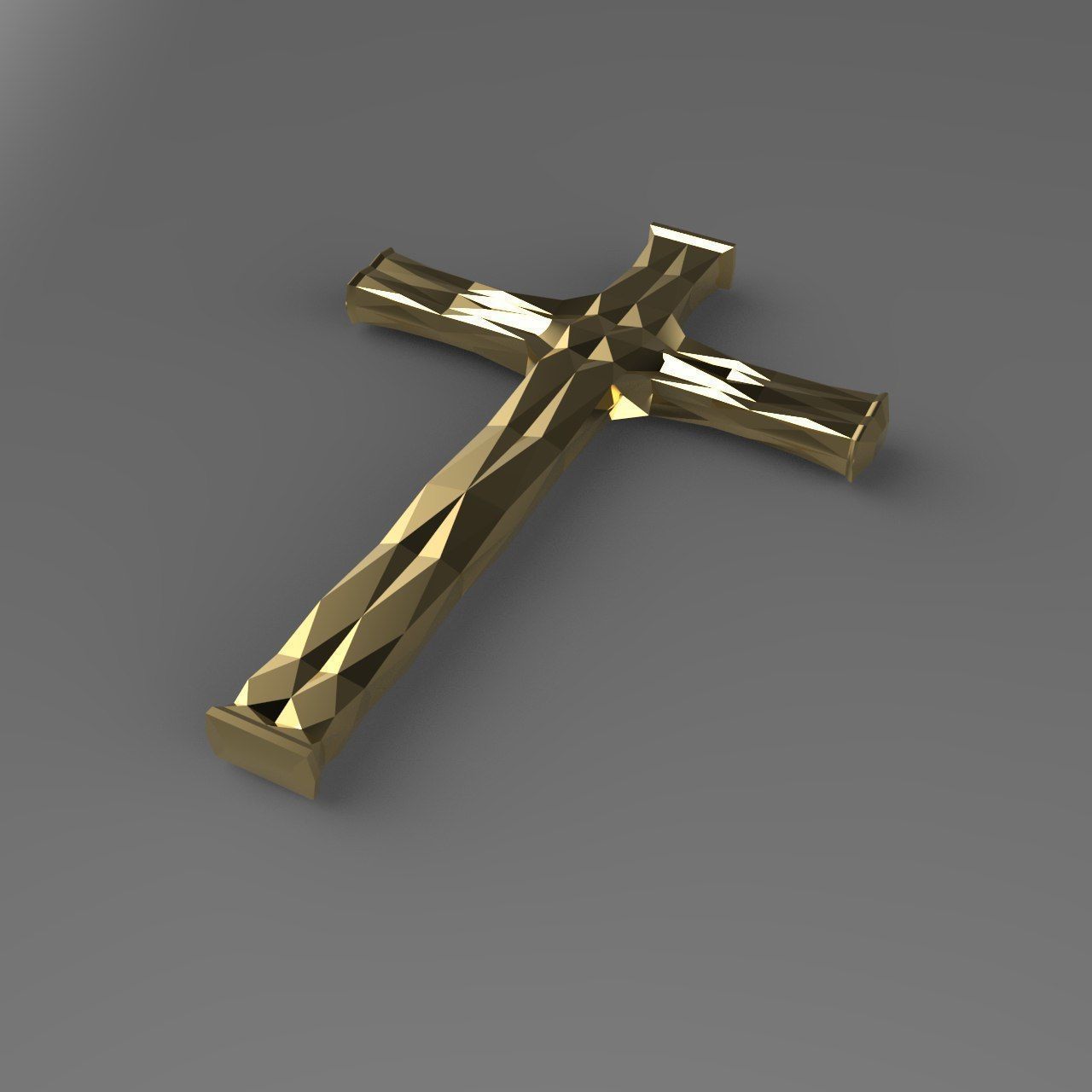 geometric cross 3D print model_2