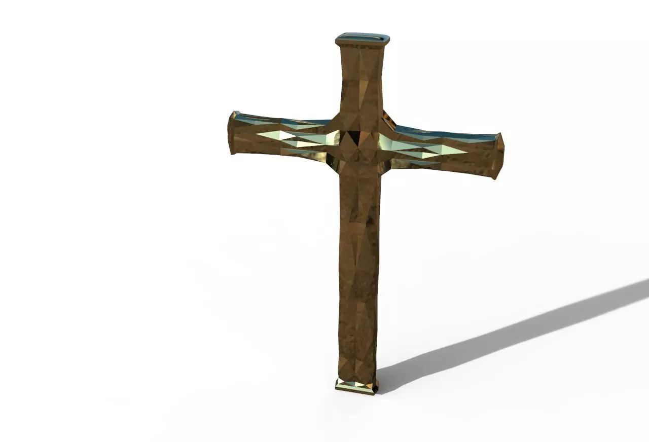 geometric cross 3D print model_0