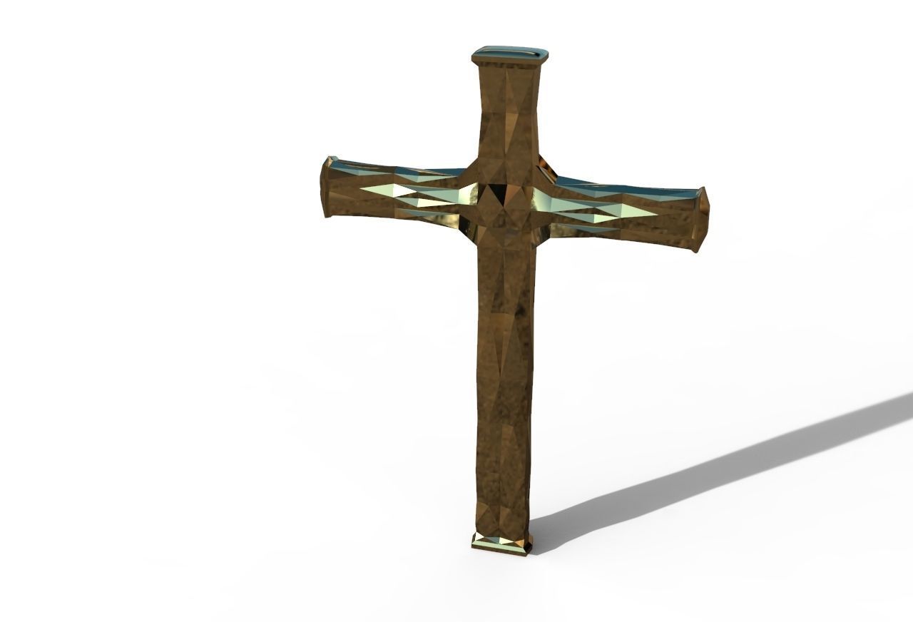 geometric cross 3D print model_3