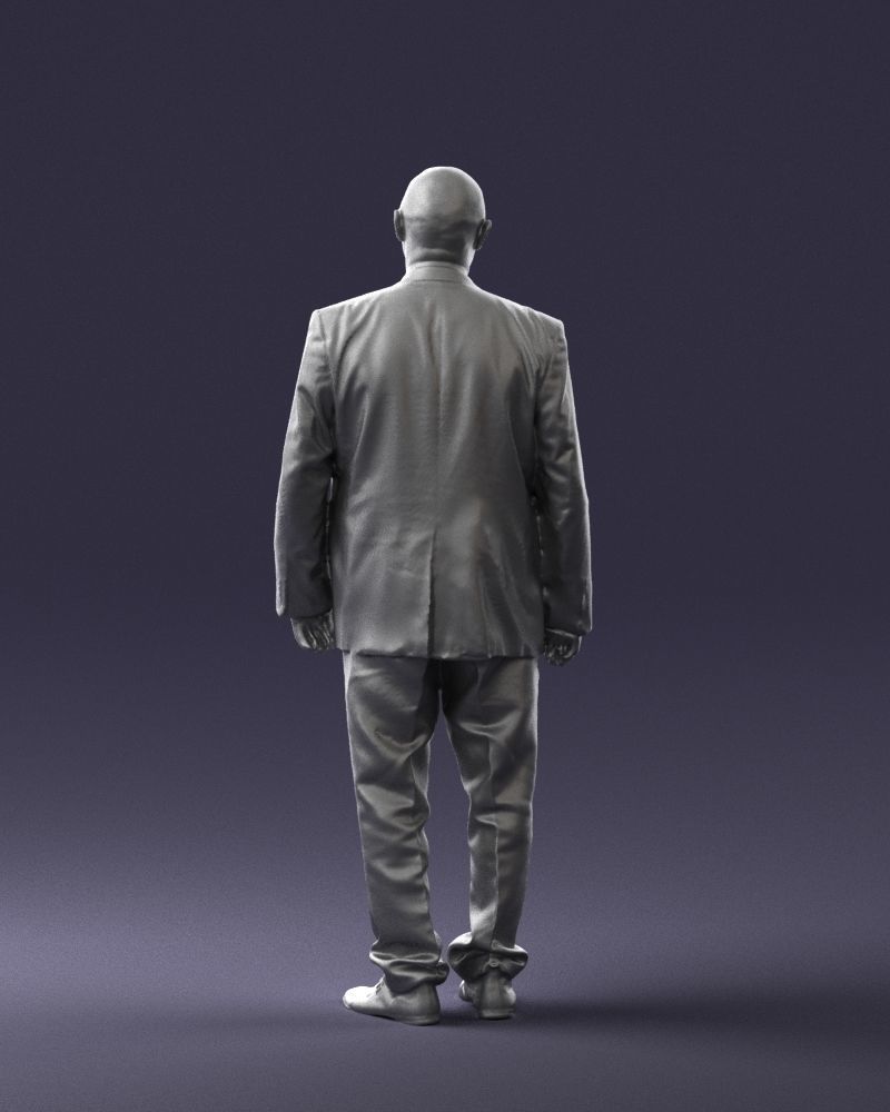 Bald man gray jacket 0659 3D Print Ready 3D print model_19