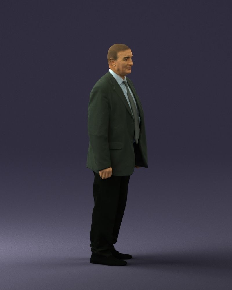 Bald man gray jacket 0659 3D Print Ready 3D print model_30