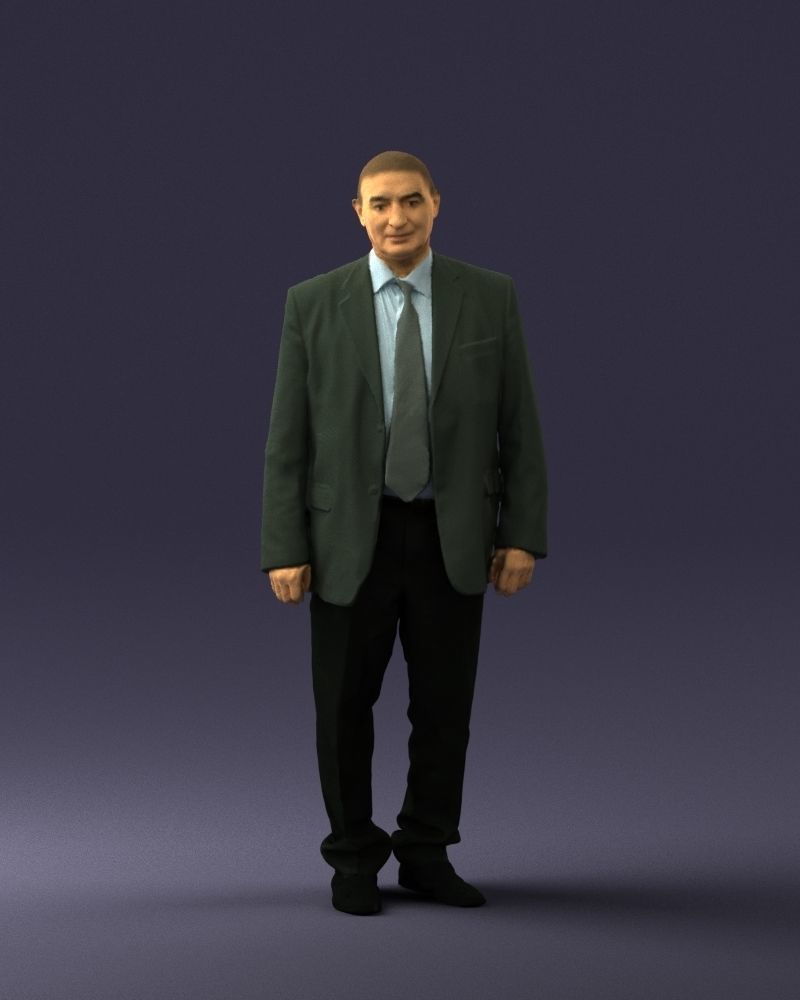 Bald man gray jacket 0659 3D Print Ready 3D print model_36
