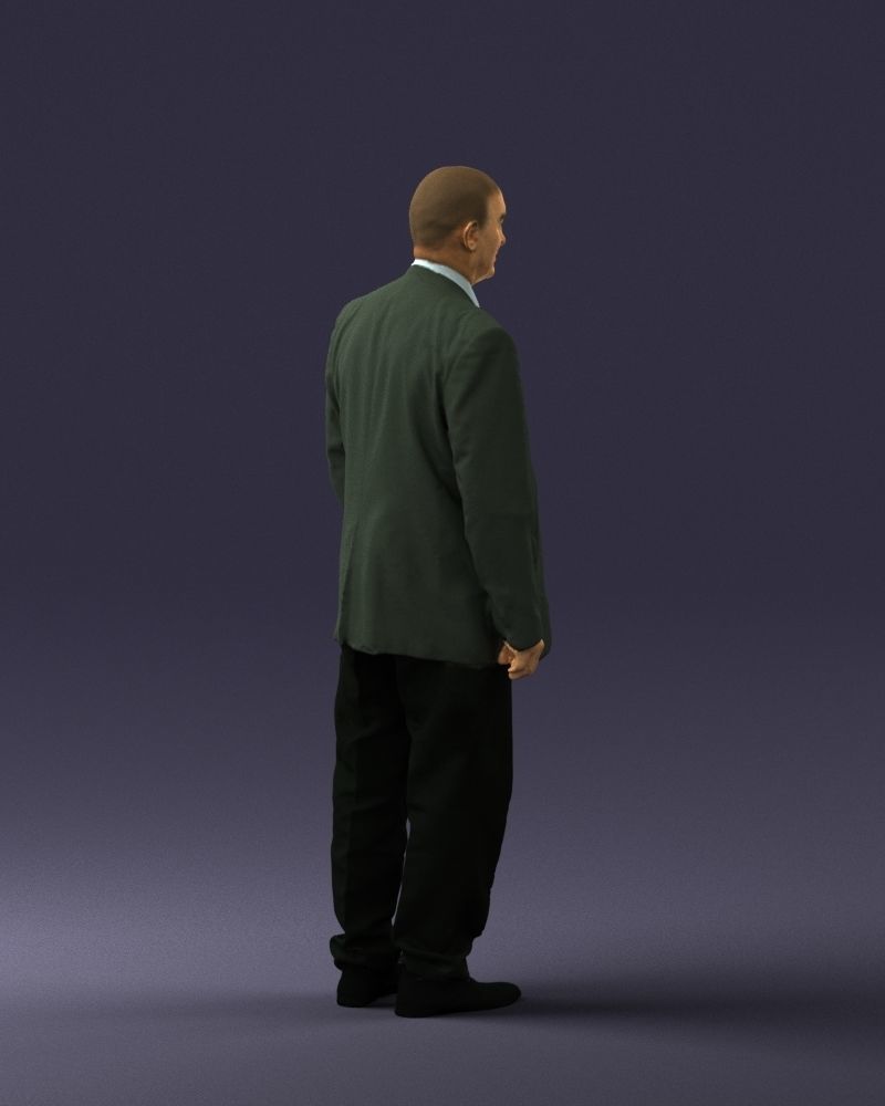 Bald man gray jacket 0659 3D Print Ready 3D print model_24