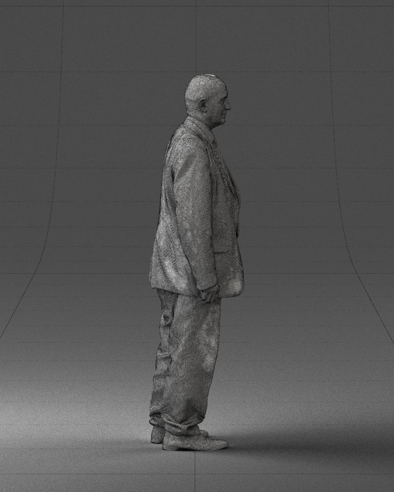 Bald man gray jacket 0659 3D Print Ready 3D print model_29