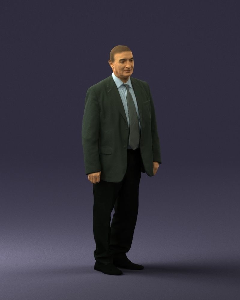 Bald man gray jacket 0659 3D Print Ready 3D print model_33