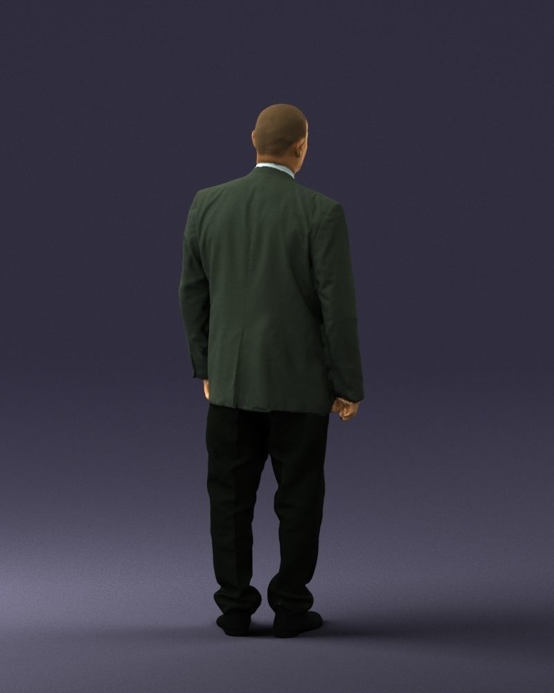 Bald man gray jacket 0659 3D Print Ready 3D print model_21