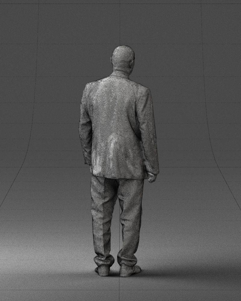 Bald man gray jacket 0659 3D Print Ready 3D print model_23