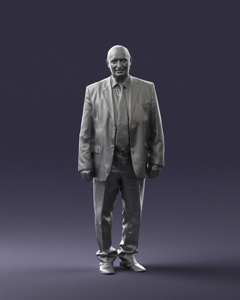 Bald man gray jacket 0659 3D Print Ready 3D print model_37