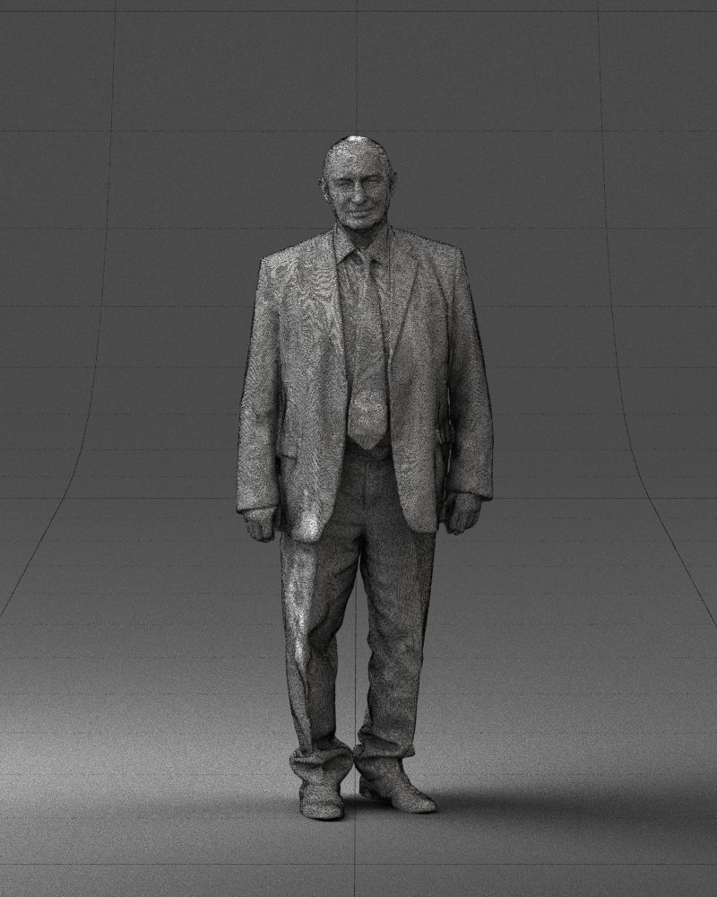 Bald man gray jacket 0659 3D Print Ready 3D print model_38