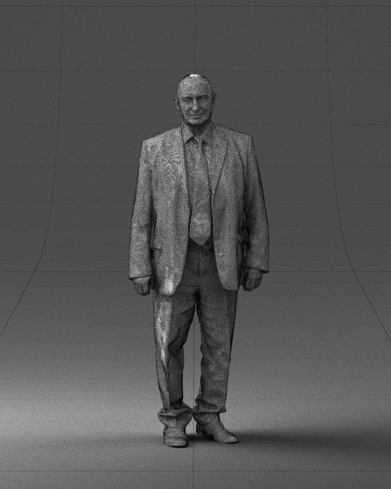 Bald man gray jacket 0659 3D Print Ready 3D print model_2