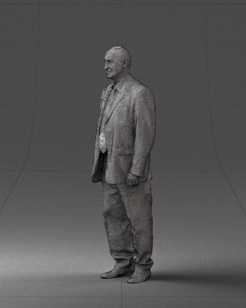 Bald man gray jacket 0659 3D Print Ready 3D print model_8