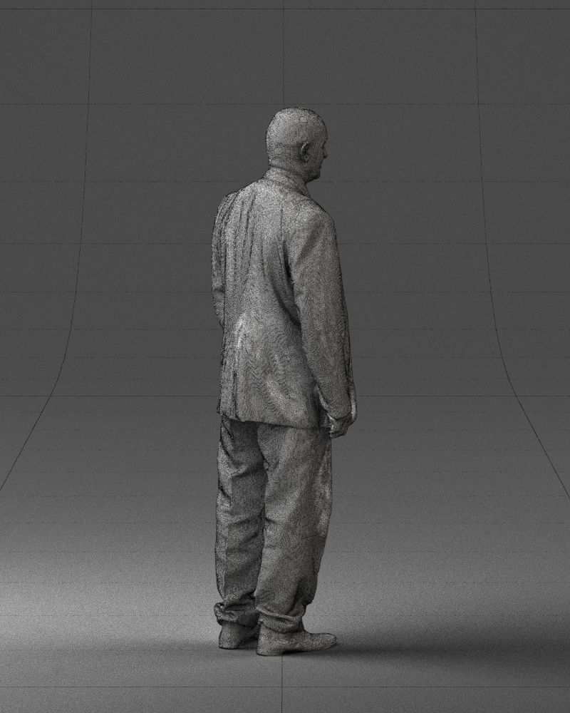 Bald man gray jacket 0659 3D Print Ready 3D print model_26