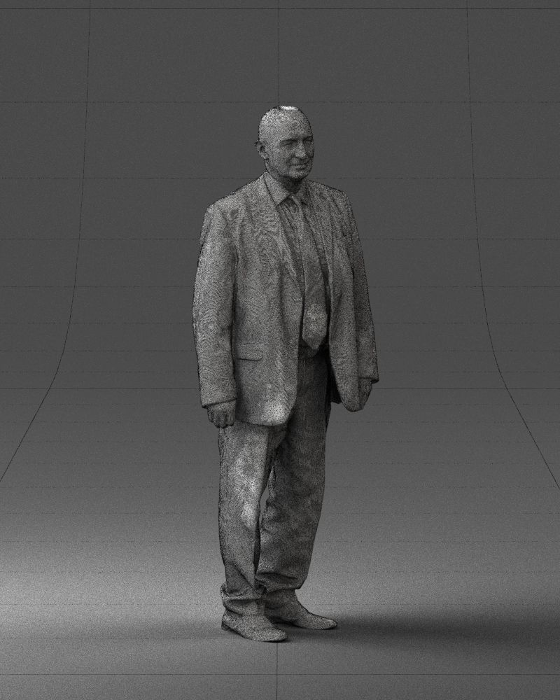 Bald man gray jacket 0659 3D Print Ready 3D print model_35
