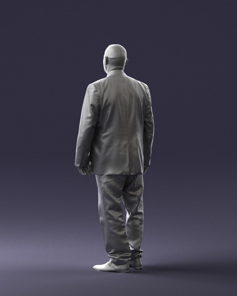 Bald man gray jacket 0659 3D Print Ready 3D print model_16