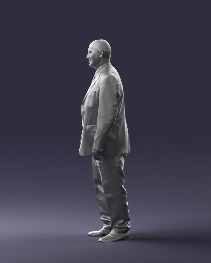 Bald man gray jacket 0659 3D Print Ready 3D print model_10