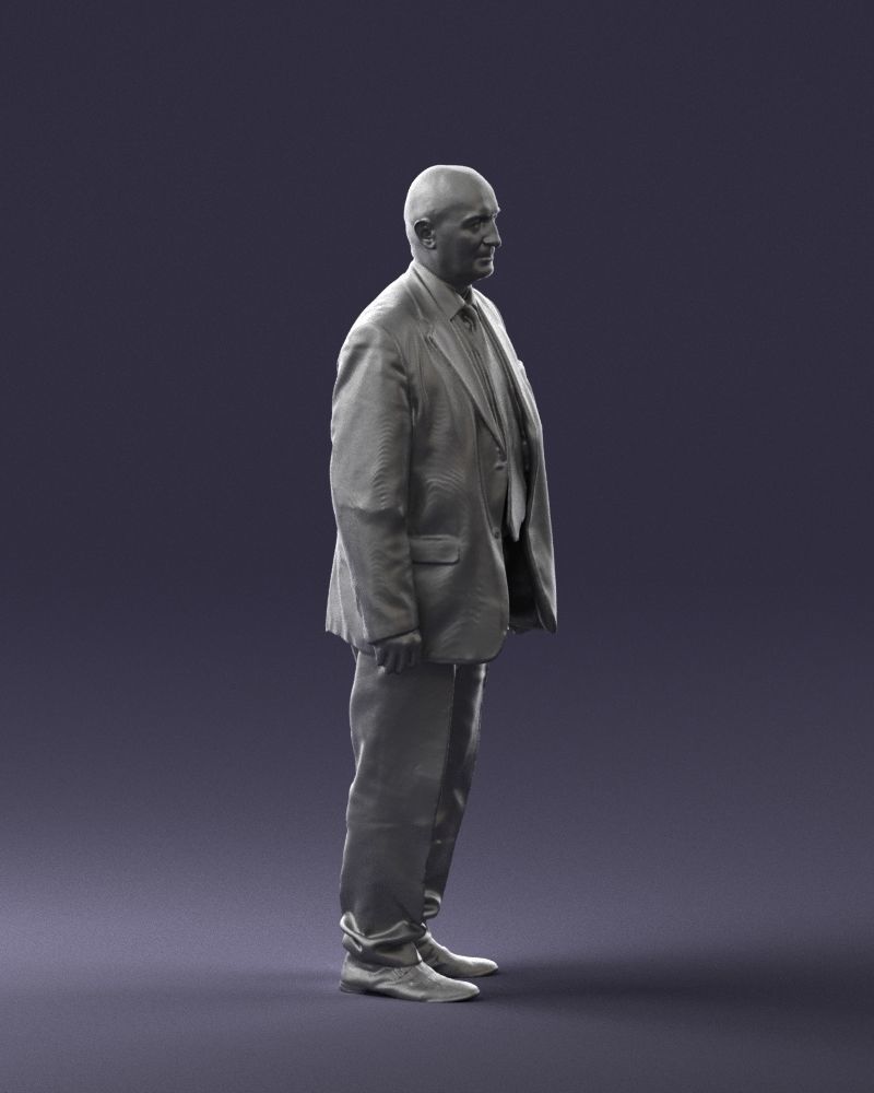 Bald man gray jacket 0659 3D Print Ready 3D print model_31