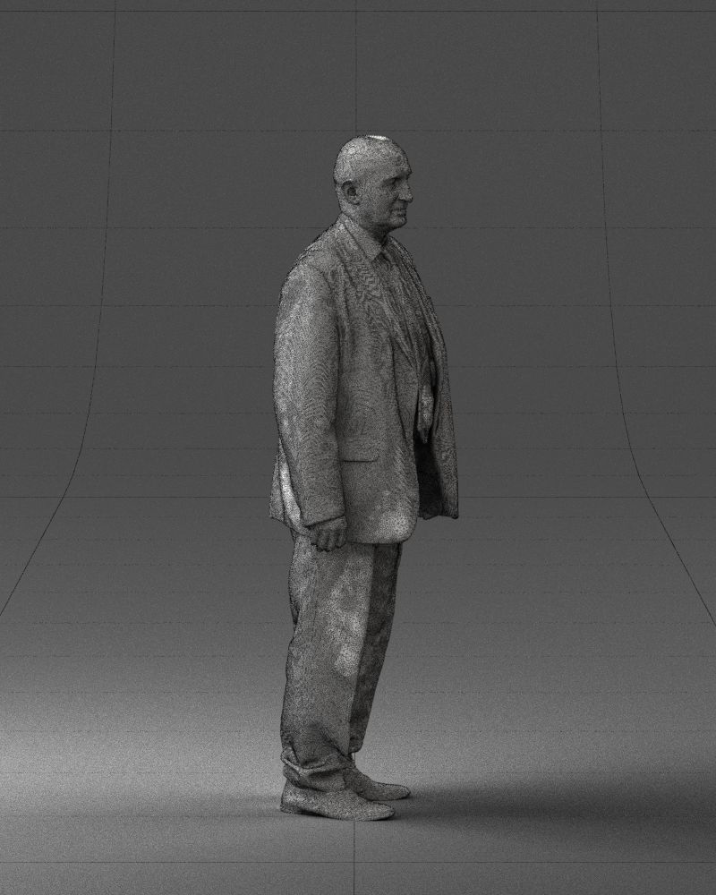 Bald man gray jacket 0659 3D Print Ready 3D print model_32