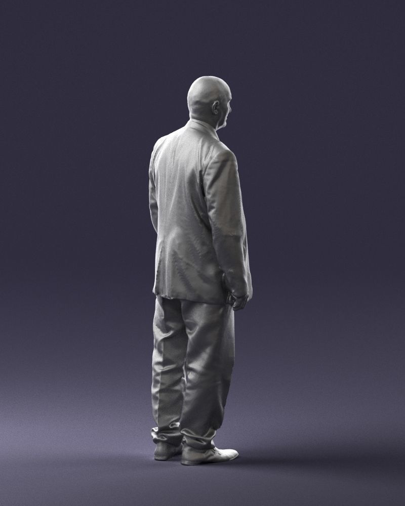 Bald man gray jacket 0659 3D Print Ready 3D print model_25