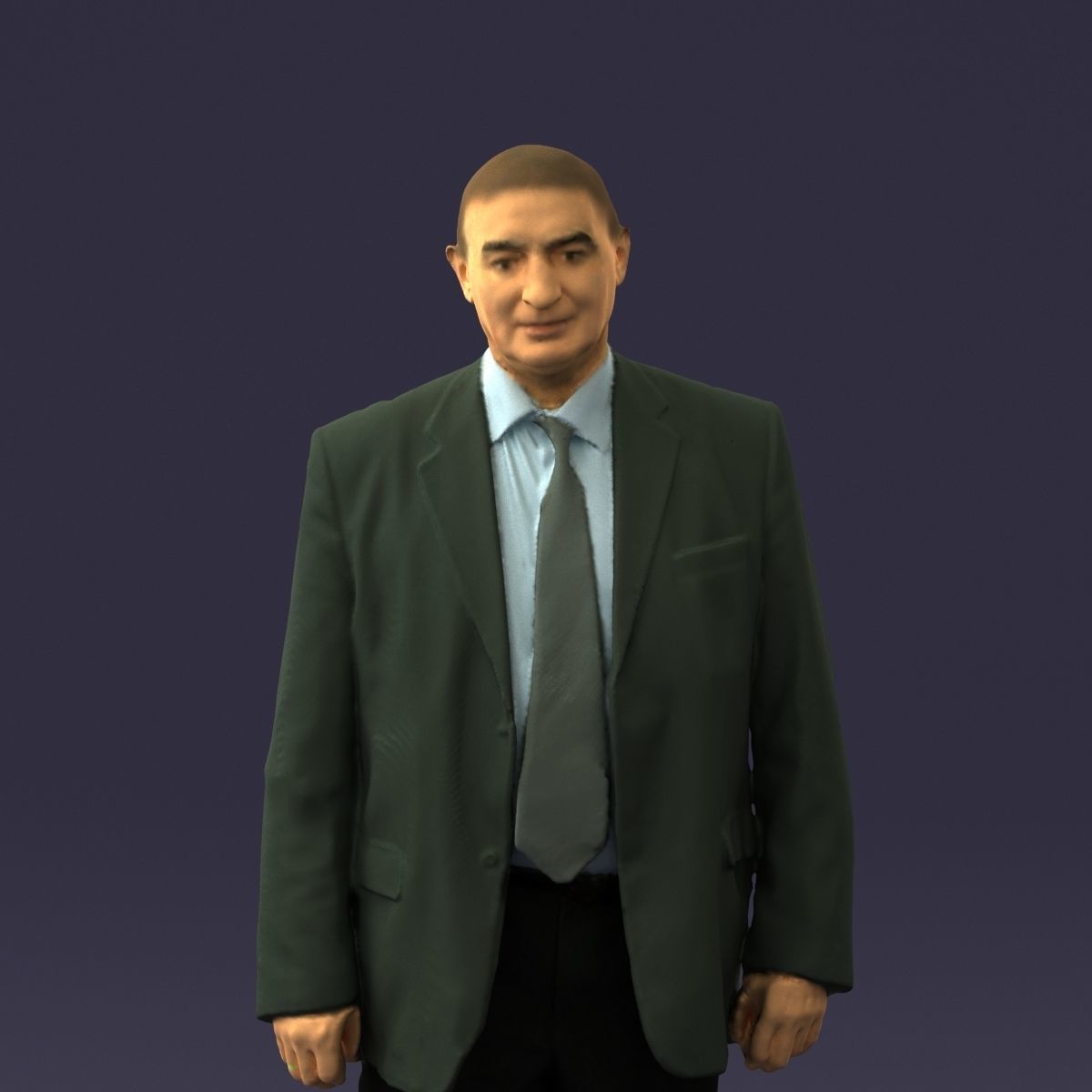 Bald man gray jacket 0659 3D Print Ready 3D print model_39