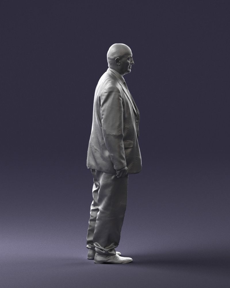 Bald man gray jacket 0659 3D Print Ready 3D print model_28